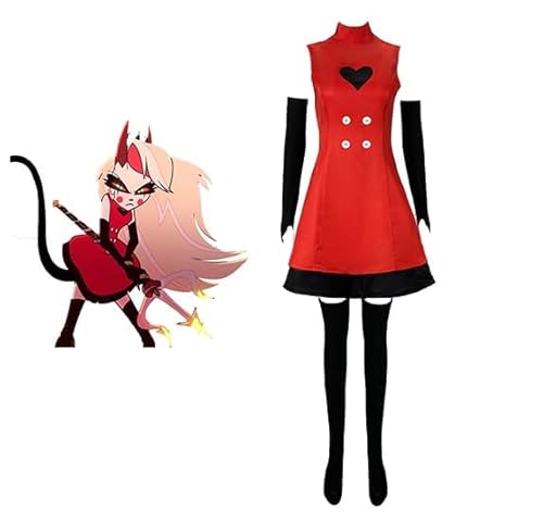 CUNPIEN Hazbin Hotel Cosplay Kostüm Charlie Morningstar Cosplay Outfits Kleid Anime Uniform Halloween Karneval Party Thema Dress Up Anzug (Charlie Morningstar, M) von CUNPIEN