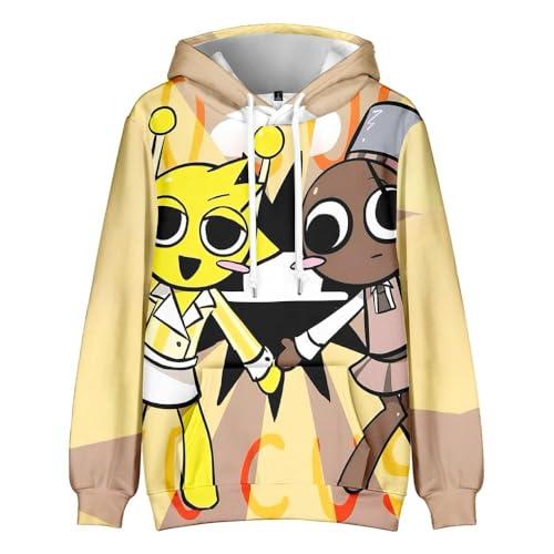 CUNPIEN Horror Game Sprunki Hoodie Jungen Mädchen Cartoon Hoodie Kinder Pullover Kapuzenpullover Langarm Sweatshirt Sprunki Merch (Typ 3, 120) von CUNPIEN