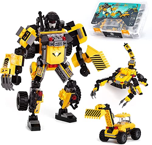 CUNTO Jungen-Roboter-Puzzle-Spielzeug-Geschenk, geeignet for -, und -Jährige, gelber Roboter (238 Teile). von CUNTO
