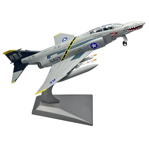 Flugzeugmodell 1/100 für US F4C F-4 Phantom Ⅱ VF-84 Kampfflugzeugmodell Metallflugzeugmodell Flugzeugmodell mit Ständer Exquisites Sammlungsgeschenk (Farbe: B) von CUNTO
