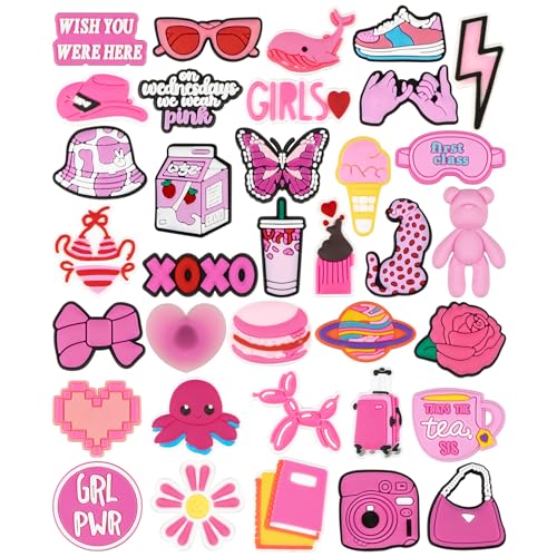 35 Stück Rosa Schuhanstecker Für Croc Schuh Anstecker Mädchenhaft Schuhanhänger Niedlich Zubehör Pink Girl Charms Pins Für Clogs Dekorationen 35 Stück Rosa Schuhanstecker Für Croc Schuh Anstecker Mädchenhaft Schuhanhänger Niedlich Zubehör Pink Girl Charms Pins Für Clogs Dekorationen von CUNUEN