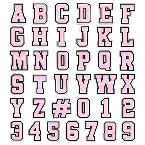 37 Stück Rosa Brief Schuhanstecker Für Croc Schuh Anstecker Schuhanhänger Buchstabe ABC-Z Nummer Zeichen Zubehör Letter Number Charms Pins Für Clogs Dekorationen von CUNUEN