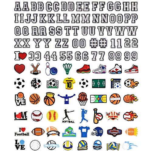Sports Letters Numbers Decoration Charms, Basketball Baseball Hockey Lacrosse Softball Soccer Football Volleyball Sneakers Charm Gift for Boys Girls Kids Teens and Adults Sports Letters Numbers Decoration Charms, Basketball Baseball Hockey Lacrosse Softball Soccer Football Volleyball Sneakers Charm Gift for Boys Girls Kids Teens and Adults von CUNUEN