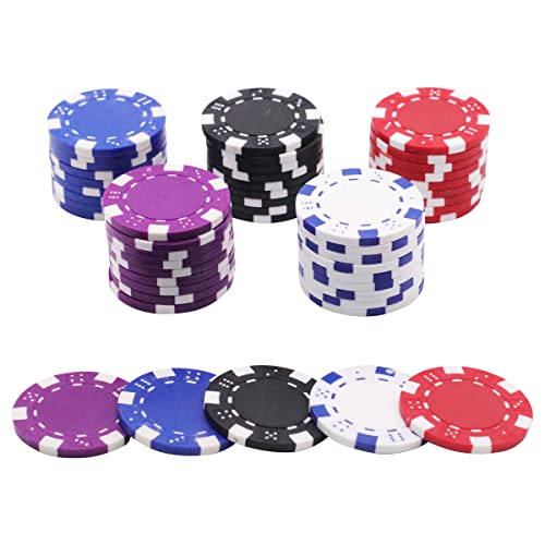CUNZHE Pokerset mit Pokerchips im Würfeldesign 100 Stück Pokerset mit Pokerchips Playing Cards Poker Decks Pokerchips, Chips für Minicasino und Brettspiele und Unterhaltung. von CUNZHE