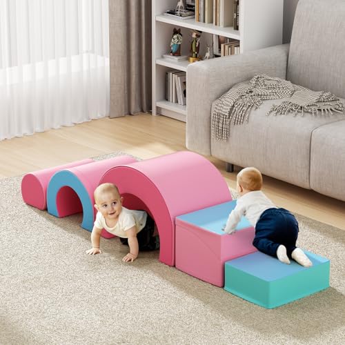 CUPCHID Kletter- und Krabbelspielgeräte, Kletter- und Krabbelschaum-Spielset für Kleinkinder, pädagogische weiche Kletterblöcke, weiche Babyspielgeräte (DM152118) von CUPCHID