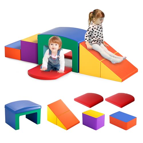 CUPCHID Klettergerüste für Kinder,Soft Play Schaumstoff Bausteine Kinder,Softbausteine Klettern Riesenbausteine,Kletterspielzeug für Kleinkinder von 1–3 Jahren（JM-98729） von CUPCHID
