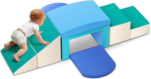 CUPCHID Klettergerüste für Kinder,Soft Play Schaumstoff Bausteine Kinder,Softbausteine Klettern Riesenbausteine,Kletterspielzeug für Kleinkinder von 1–3 Jahren (JM-98730) von CUPCHID