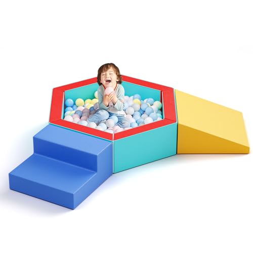CUPCHID Klettergerüste für Kinder,Soft Play Schaumstoff Bausteine Kinder,Softbausteine Klettern Riesenbausteine,Kletterspielzeug für Kleinkinder von 1–3 Jahren (JM-98731) von CUPCHID