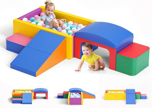 CUPCHID Klettergerüste für Kinder,Soft Play Schaumstoff Bausteine Kinder,Softbausteine Klettern Riesenbausteine,Kletterspielzeug für Kleinkinder von 1–3 Jahren (JM-98736) von CUPCHID