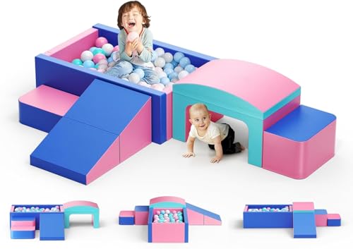 CUPCHID Klettergerüste für Kinder,Soft Play Schaumstoff Bausteine Kinder,Softbausteine Klettern Riesenbausteine,Kletterspielzeug für Kleinkinder von 1–3 Jahren (JM-98737) von CUPCHID