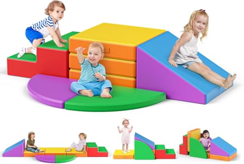 CUPCHID Klettergerüste für Kinder,Soft Play Schaumstoff Bausteine Kinder,Softbausteine Klettern Riesenbausteine,Kletterspielzeug für Kleinkinder von 1–3 Jahren (JM-98738) von CUPCHID