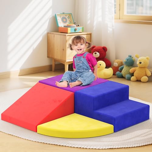 CUPCHID Klettergerüste für Kinder,Soft Play Schaumstoff Bausteine Kinder,Softbausteine Klettern Riesenbausteine,Kletterspielzeug für Kleinkinder von 1–3 Jahren (JM-98739) von CUPCHID