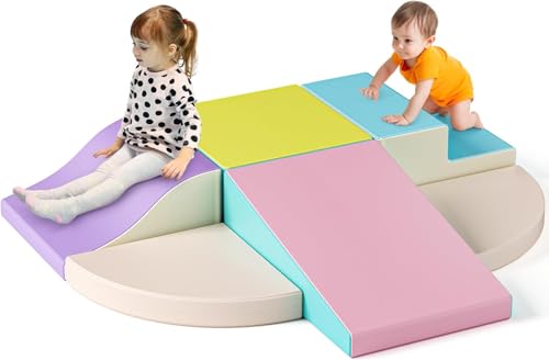 CUPCHID Klettergerüste für Kinder,Soft Play Schaumstoff Bausteine Kinder,Softbausteine Klettern Riesenbausteine,Kletterspielzeug für Kleinkinder von 1–3 Jahren (JM-98740) von CUPCHID