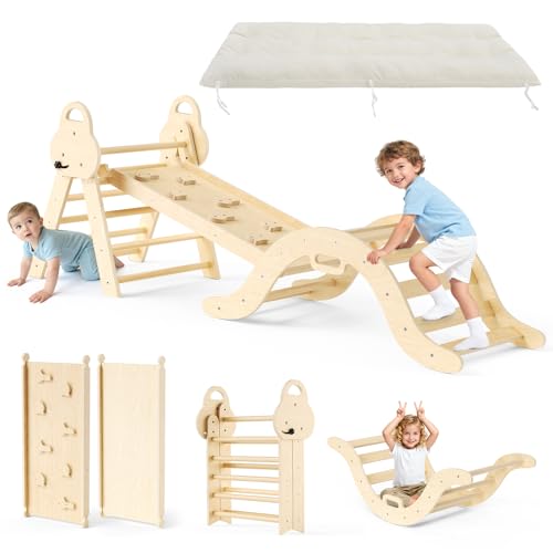 CUPCHID Kletterspielzeug für Kleinkinder,7-in-1 Montessori Klettergerüst Set,Klettergerüst Indoor,Kletterbogen, Stabilem Baby-Klettergerüst und Kletterdreieck ab 1-3 Jahr Regenbogen CUPCHID Kletterspielzeug für Kleinkinder,7-in-1 Montessori Klettergerüst Set,Klettergerüst Indoor,Kletterbogen, Stabilem Baby-Klettergerüst und Kletterdreieck ab 1-3 Jahr Regenbogen von CUPCHID