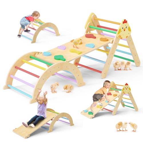 Klettergerüst für Kleinkinder,7-in-1 Indoor Kletterdreieck,faltbares Kletterspielzeug für den Innenbereich, Montessori-Kletterset aus Holz mit Bogen, Rampe und Leiter,Indoor Spielplatz 1-3 Jahre Klettergerüst für Kleinkinder,7-in-1 Indoor Kletterdreieck,faltbares Kletterspielzeug für den Innenbereich, Montessori-Kletterset aus Holz mit Bogen, Rampe und Leiter,Indoor Spielplatz 1-3 Jahre von CUPCHID