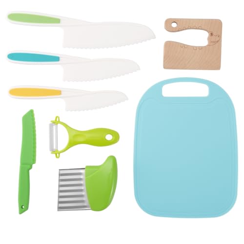 Cuperinox kindermesser | Montessori Messer | 8-teiliges | schneidemesser Kinder | küchenhelfer Set | wellenschneider Baby | schneideset Kinder (8 teiliges) von CUPERINOX
