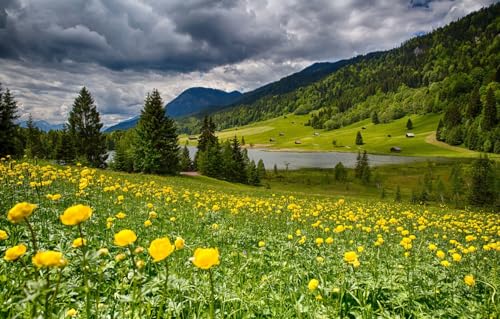100-teiliges Puzzle für Erwachsene, Landschaft, Berge, 45,5 x 35,5 cm von CUREW