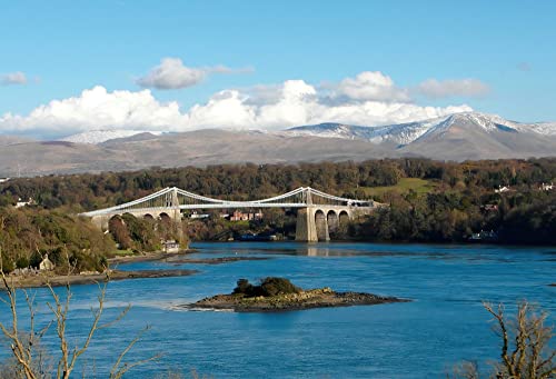 100-teiliges Puzzle für Erwachsene, Menai Bridge, Anglesey, Wales, Puzzle, Lernspiele, Familien-Puzzle-Sets, 45,5 x 35,5 cm von CUREW