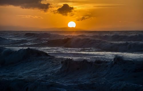 100-teiliges Puzzle für Erwachsene, Wellen, Landschaft, 45,5 x 35,5 cm von CUREW