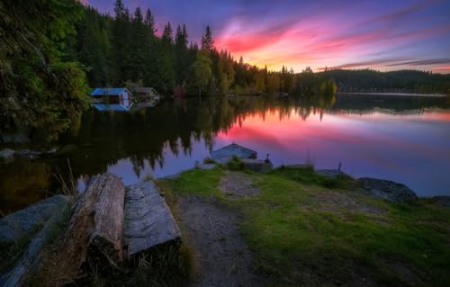 1000-teiliges Puzzle für Erwachsene – Familienspiel zum Stressabbau, schwieriges Herausforderungspuzzle für Erwachsene und Kinder, Landschaft 70 x 50 cm von CUREW