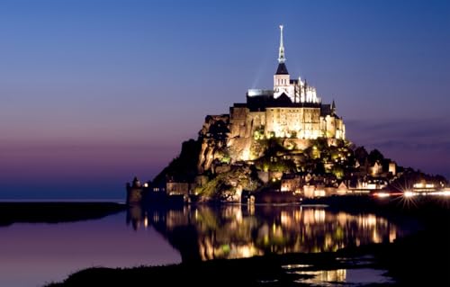 1000-teiliges Puzzle für Erwachsene | Landschaftspuzzle für Erwachsene 1000, Schloss, Frankreich, Insel, Normandie 70 x 50 cm von CUREW