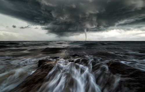 200-teiliges Puzzle für Erwachsene | Puzzle 200 Teile für Erwachsene Geschenke, Meer, Wolken, Wasserhose 35x25CM von CUREW