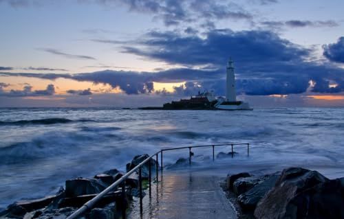 500-teiliges Puzzle für Erwachsene | Puzzle | Puzzles 500 Teile für Erwachsene, Meer, Landschaft, Leuchtturm 52 x 38 cm von CUREW