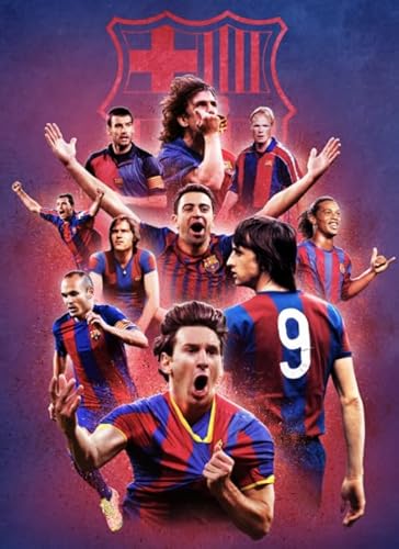 Druck auf Leinwand, Bildmontage, Barcelona, Fußball, Wandkunstdruck, modernes Familienschlafzimmerdekor, Wq227Qw, 40 x 60 cm, ungerahmt, 38 x 26 cm von CUREW