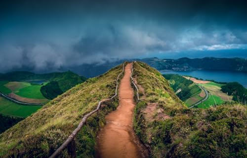Holzpuzzle, Erwachsene und Kinder, Puzzleteile in einzigartiger Form, Landschaft, Loroga 38 x 26 cm von CUREW