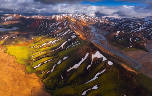 Impossible Puzzle, 1000 Teile, Mehrfarbig, Schnee, Berge, Island, 70 x 50 cm von CUREW