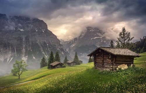 Impossible Puzzle, 500 Teile, Mehrfarbig, Schweiz, Wolke, im Kanton Bern, 52 x 38 cm von CUREW