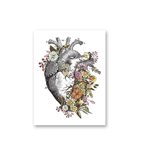 Puzzle 1000 Teile Vintage Anatomie Blume Herz Gehirn Retro Papier Spielzeug für Erwachsene Dekompressionsspiel Jq395Mk 70x50CM von CUREW