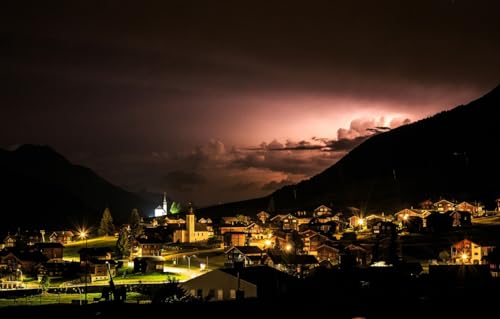 Puzzle 1000 Teile für Erwachsene, Puzzle für Erwachsene, 1000-teiliges Lernpuzzle, Bäume, Berge, Schweiz, 70 x 50 cm von CUREW