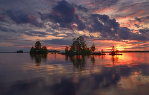 Puzzle 500 Teile Landschaft Puzzles für Erwachsene 500 Teile Natur, Bäume, Landschaft, Finnland, ALA-Kitka 52x38CM von CUREW