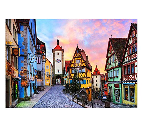 Puzzle 500 Teile für Erwachsene, Puzzle zum Zusammenbauen, Spielzeug, Rothenburg, Deutschland 52x38CM von CUREW