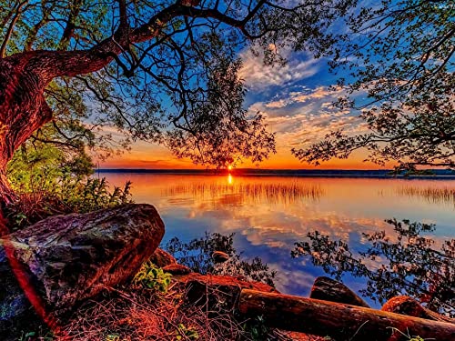 Puzzle | Schöner Himmel, Horizont, Sonnenuntergang, Sonnenaufgang, Herausforderung, schwieriges Puzzle (500 Teile) 52x38CM von CUREW