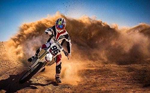 Puzzle für Erwachsene, 100 Teile, Motocross-Papierpuzzle, Freizeitspielzeug, pädagogisches intellektuelles Dekompressionsspiel, Dekoration, Kunstgeschenk, 45,5 x 35,5 cm von CUREW