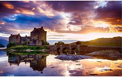 Puzzle für Erwachsene, 1000-teiliges Puzzle für Erwachsene, Eilean Donanle, Schottland, Puzzle, Kunstwerk, intellektuelles Lernspielzeug, 38 x 26 cm von CUREW