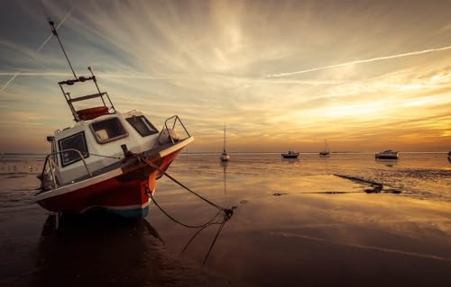 Puzzle für Erwachsene, 1000-teiliges Puzzle für Erwachsene, anspruchsvolles Spiel, Meer, Boote, Ebbe, 38 x 26 cm Puzzle für Erwachsene, 1000-teiliges Puzzle für Erwachsene, anspruchsvolles Spiel, Meer, Boote, Ebbe, 38 x 26 cm von CUREW