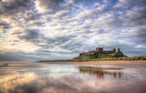 Puzzle für Erwachsene, 200 Teile, Landschaft, Bamburgh Castle, Northumberland, 35 x 25 cm von CUREW