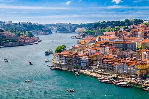 Puzzle für Erwachsene, 500 Teile, Douro-Fluss, Porto, Lissabon, Fluss- und Jachthafenblick, 52 x 38 cm von CUREW