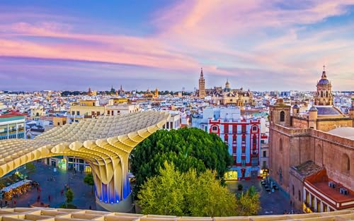 Puzzle für Erwachsene, 500 Teile, Sevilla, Stadt, Sonnenschirme, Sonnenuntergang, Spanien, 52 x 38 cm Puzzle für Erwachsene, 500 Teile, Sevilla, Stadt, Sonnenschirme, Sonnenuntergang, Spanien, 52 x 38 cm von CUREW