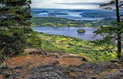 Puzzle für Erwachsene 100-teiliges Brückenpuzzle für Erwachsene Anspruchsvolles Spiel, Washington, Buchten, Puget Sound, Campbell Lake, Fidalgo Island 45,5x35,5CM von CUREW