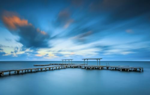 Puzzle für Erwachsene 1000 | 1000-teilige Puzzles für Erwachsene | 1000-teilige Puzzles, Meer, Pier, Spanien 38 x 26 cm von CUREW