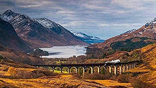 Puzzle für Erwachsene 1000 Teile Glenfinnan-Viadukt Schottland Puzzles für Kinder Frühes Lernspielzeug Lernspielzeug Gehirnherausforderung 70x50CM von CUREW