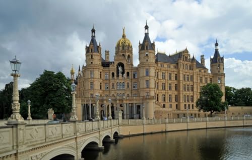 Puzzle für Erwachsene 1000 Teile Puzzle für Erwachsene Puzzle 1000 Teile für Erwachsene Anspruchsvolles Spiel, Deutschland, Schweriner Schloss, Schlossinsel 38x26CM von CUREW