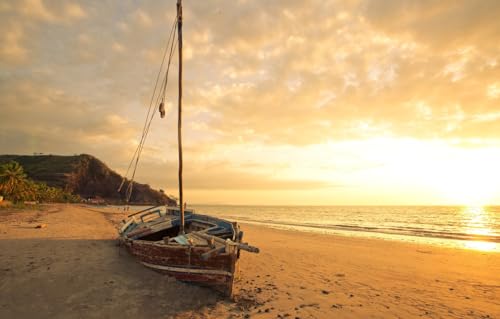 Puzzle für Erwachsene 500 - Puzzle | Puzzles 500 Teile für Erwachsene, Strand, Boot 52x38CM von CUREW