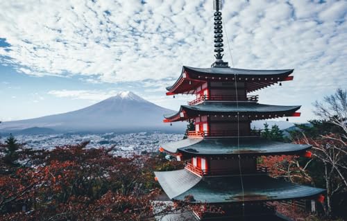 Puzzle mit 200 extra großen Teilen für Erwachsene – einfaches Puzzle für Erwachsene, Puzzle-Geschenk, Berg, Japan, 35 x 25 cm von CUREW