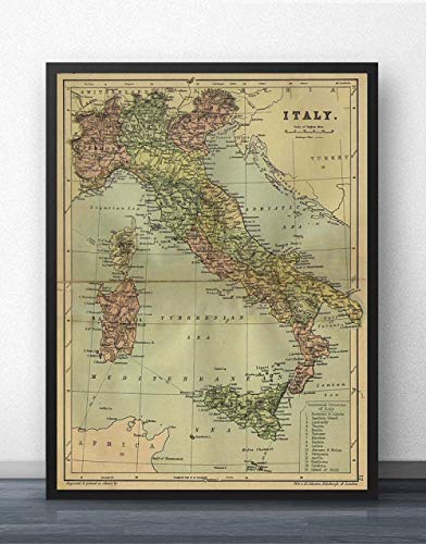 Puzzlekarte Italien, Papierkarte für Erwachsene, Vintage-Puzzle, 1000 Teile, Männer, Frauen, Kinder, Jungen, Mädchen, Kunstdekoration, Geschenk, 70 x 50 cm Puzzlekarte Italien, Papierkarte für Erwachsene, Vintage-Puzzle, 1000 Teile, Männer, Frauen, Kinder, Jungen, Mädchen, Kunstdekoration, Geschenk, 70 x 50 cm von CUREW