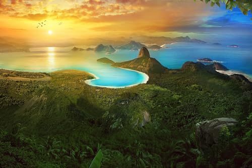 Schwieriges Puzzle für Erwachsene, 500 Teile, Insellandschaft von Rio De Janeiro, 52 x 38 cm von CUREW
